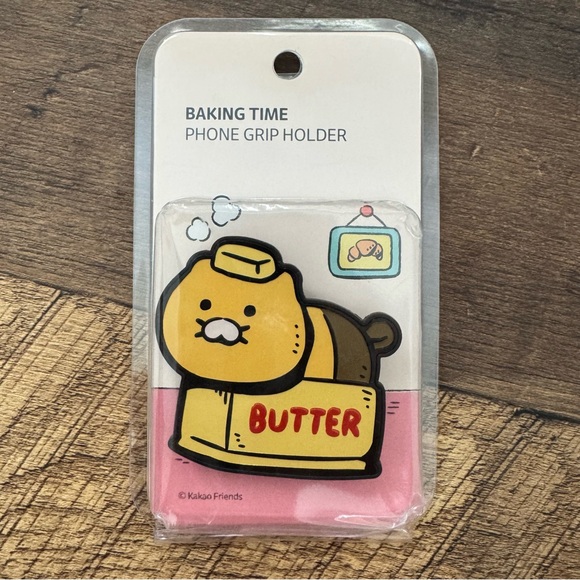 (FINAL SALE) Authentic Kakao Friends Baking Time Phone Grip Holder Butter - Picture 1 of 2